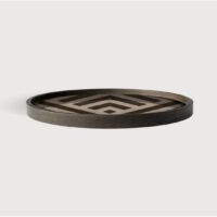 Ethnicraft - Houten dienblad - Graphite Chevron - 30 x 30 x 3 cm